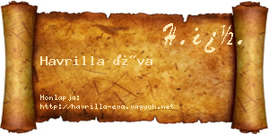 Havrilla Éva névjegykártya